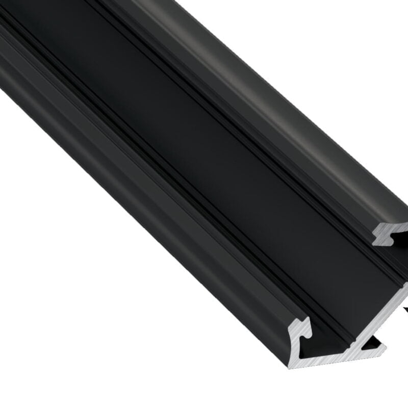 PROFIL ALUMINIOWY NAROŻNY CZARNY TYP C 1m + KLOSZ MLECZNY nowoczesne oswietlenie domu - blue-light