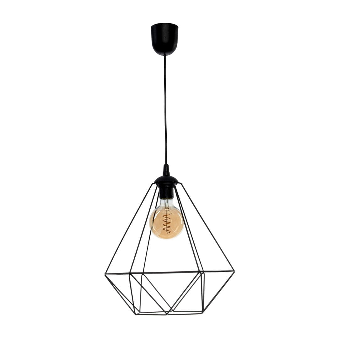 Lampa wisząca BASKET BLACK 1xE27 nowoczesne oswietlenie domu - blue-light