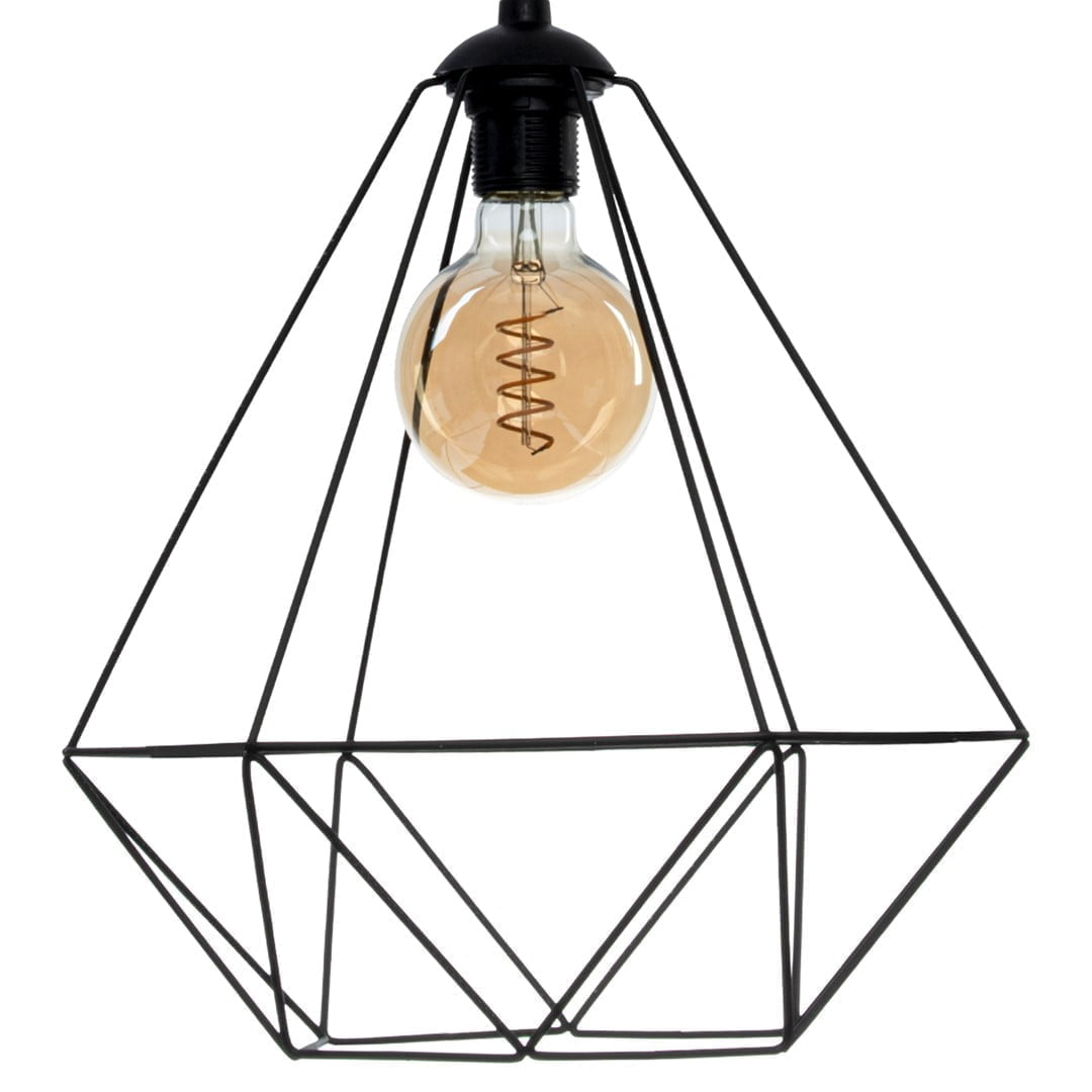 Lampa wisząca BASKET BLACK 1xE27 nowoczesne oswietlenie domu - blue-light