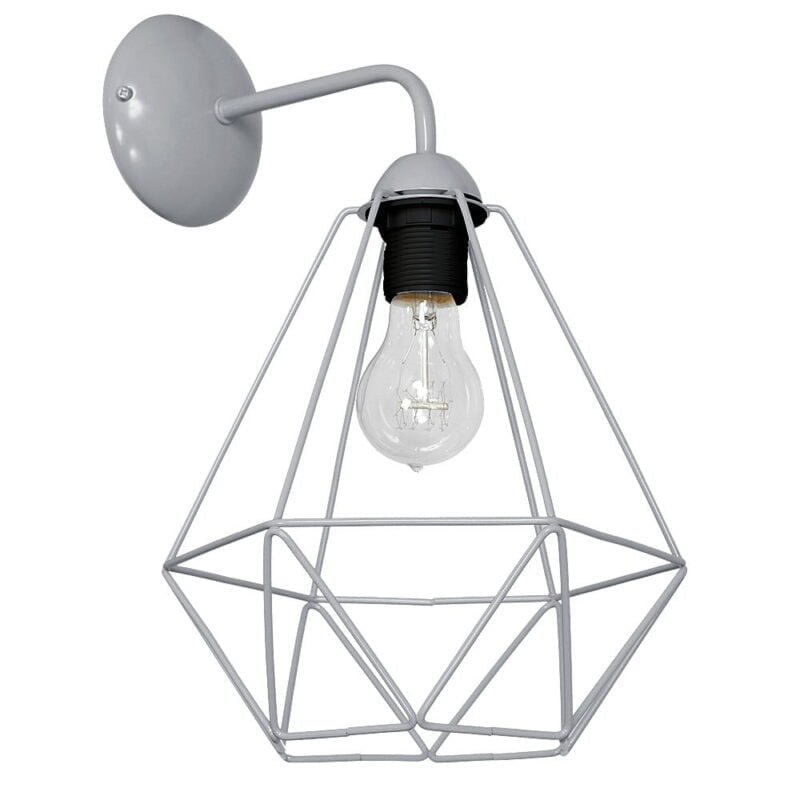 Kinkiet BASKET GRAY 1xE27 nowoczesne oswietlenie domu - blue-light