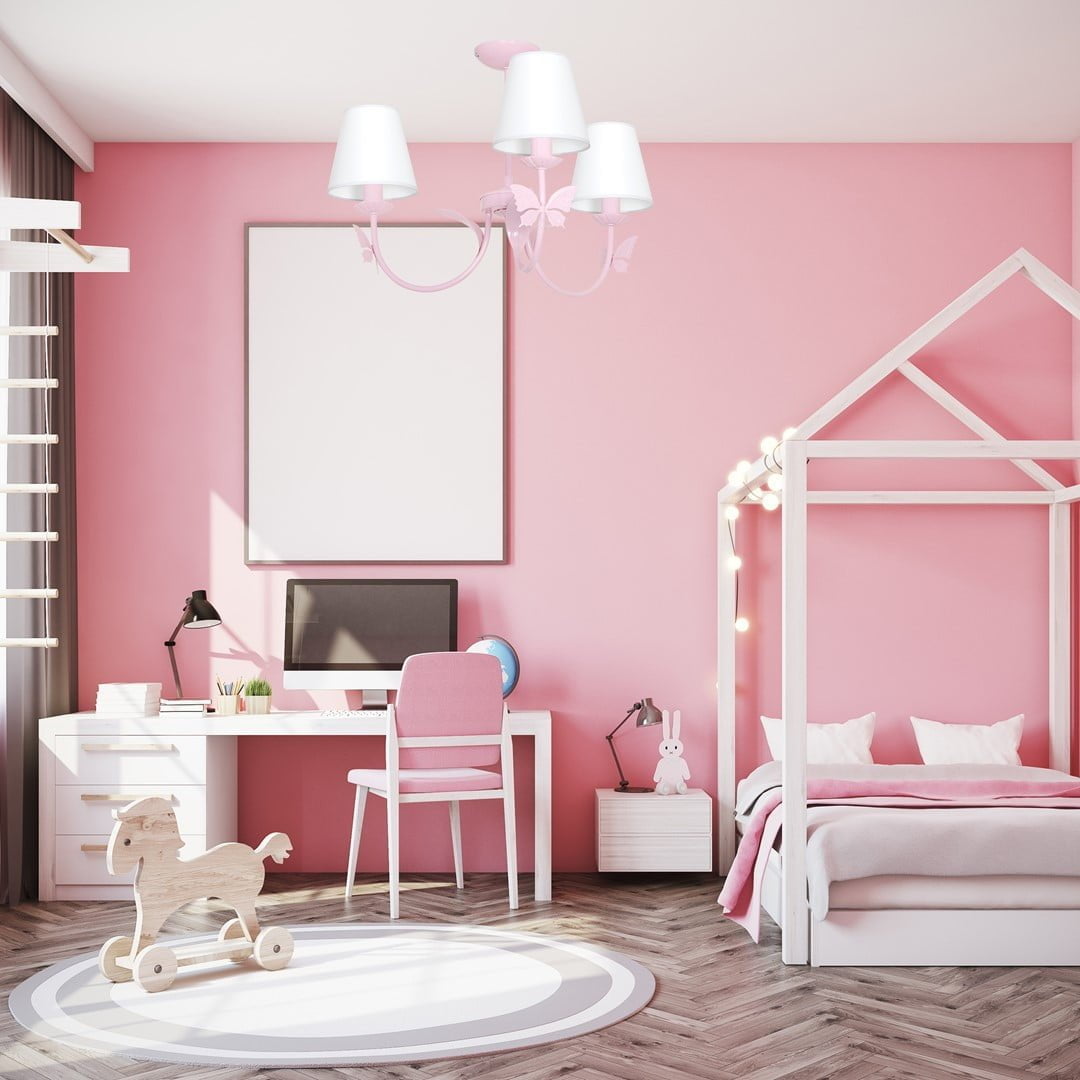 Żyrandol ALICE PINK 3xE14 nowoczesne oswietlenie domu - blue-light