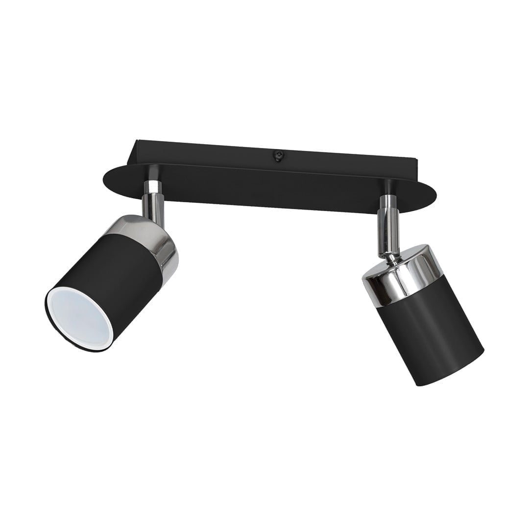 Lampa sufitowa JOKER BLACK 2xGU10 nowoczesne oswietlenie domu - blue-light