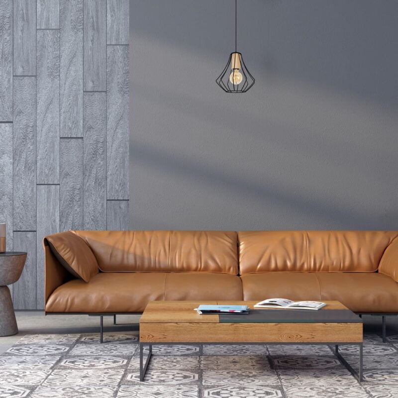 Lampa wisząca WILL BLACK 1XE27 nowoczesne oswietlenie domu - blue-light