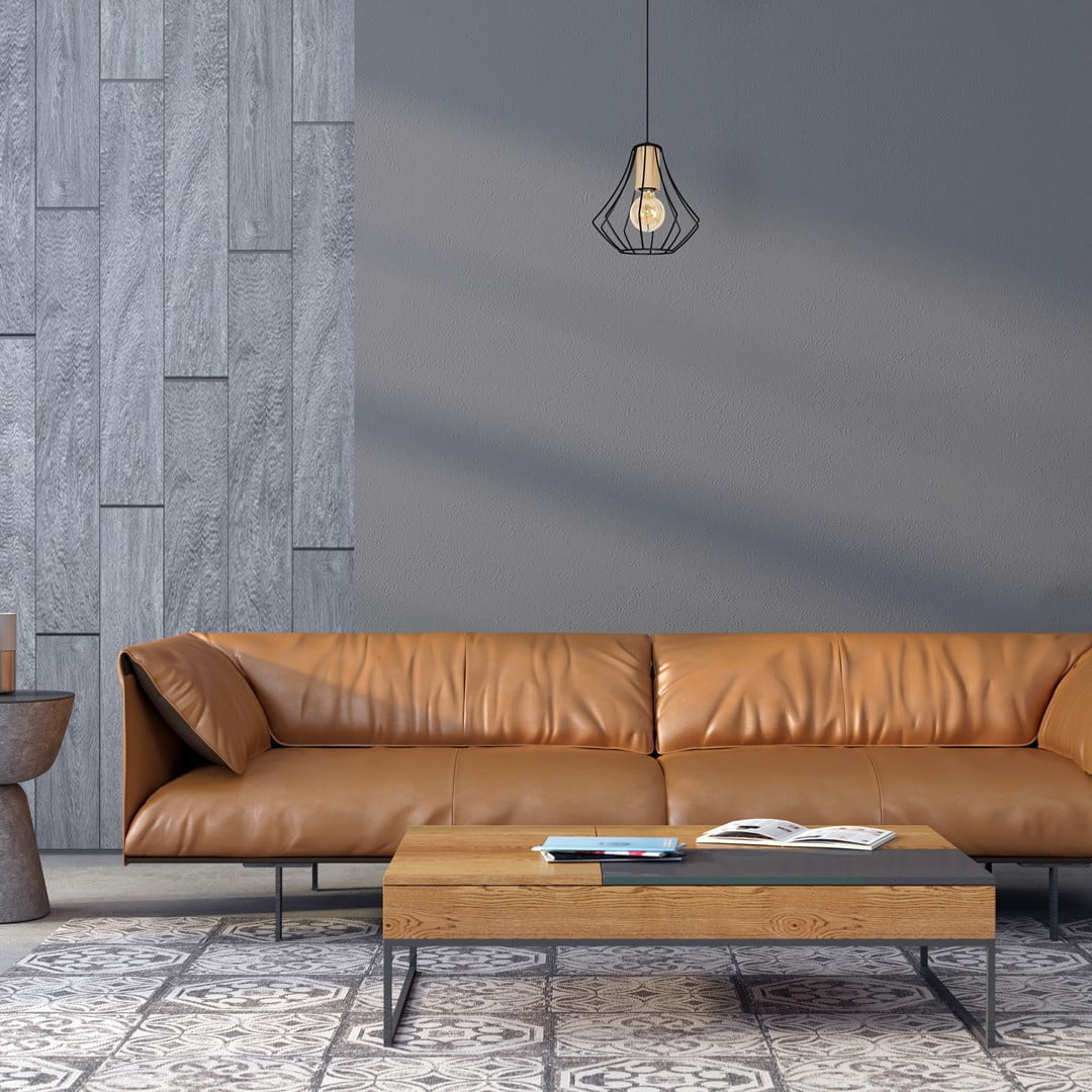 Lampa wisząca WILL BLACK 1XE27 nowoczesne oswietlenie domu - blue-light