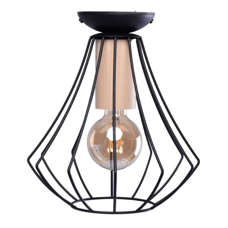 Lampa sufitowa WILL BLACK 1xE27 nowoczesne oswietlenie domu - blue-light