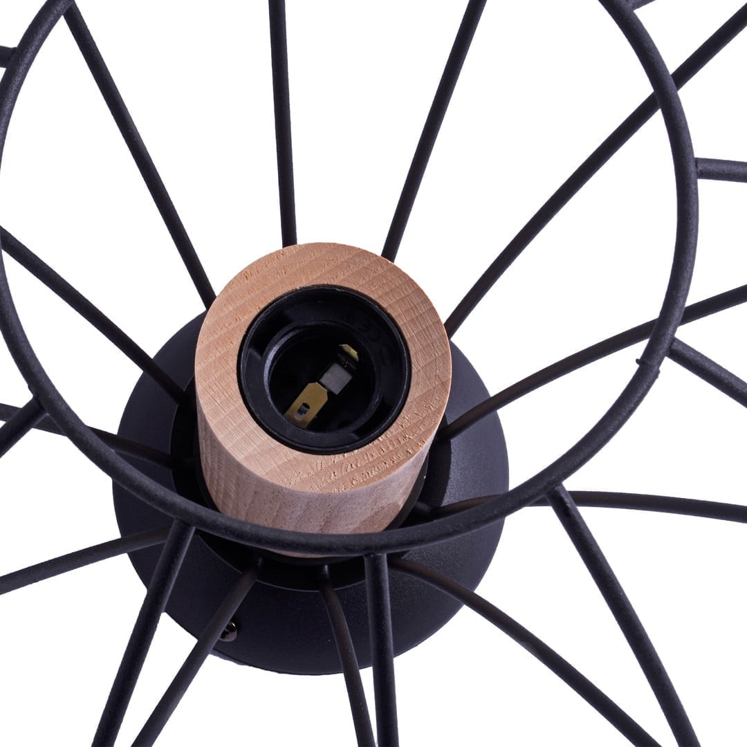 Lampa sufitowa WILL BLACK 1xE27 nowoczesne oswietlenie domu - blue-light