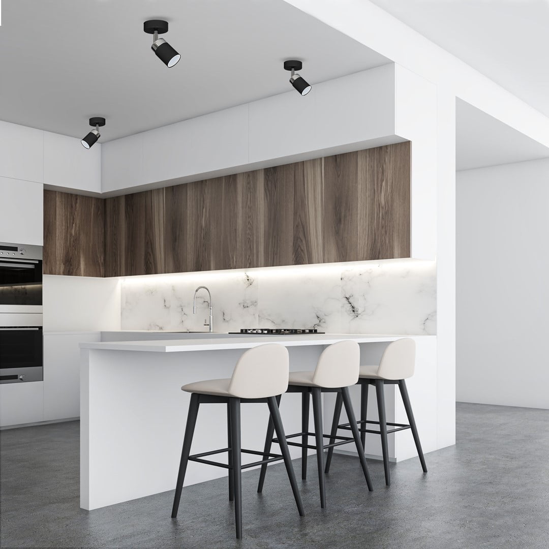 Kinkiet JOKER BLACK 1xGU10 nowoczesne oswietlenie domu - blue-light