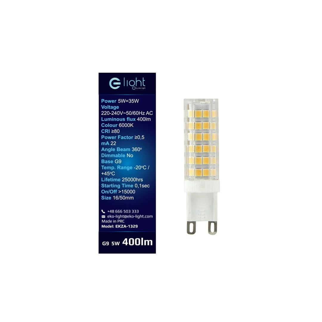 Żarówka LED 3,5W G9. Barwa: Zimna nowoczesne oswietlenie domu - blue-light