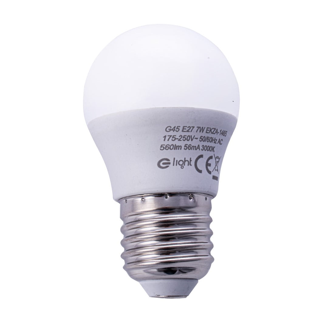 Żarówka LED 7W E27 G45. Barwa: Ciepła nowoczesne oswietlenie domu - blue-light