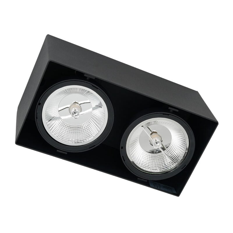 Oprawa Natynkowa Plaza 2xGU10 AR111 Czarna nowoczesne oswietlenie domu - blue-light