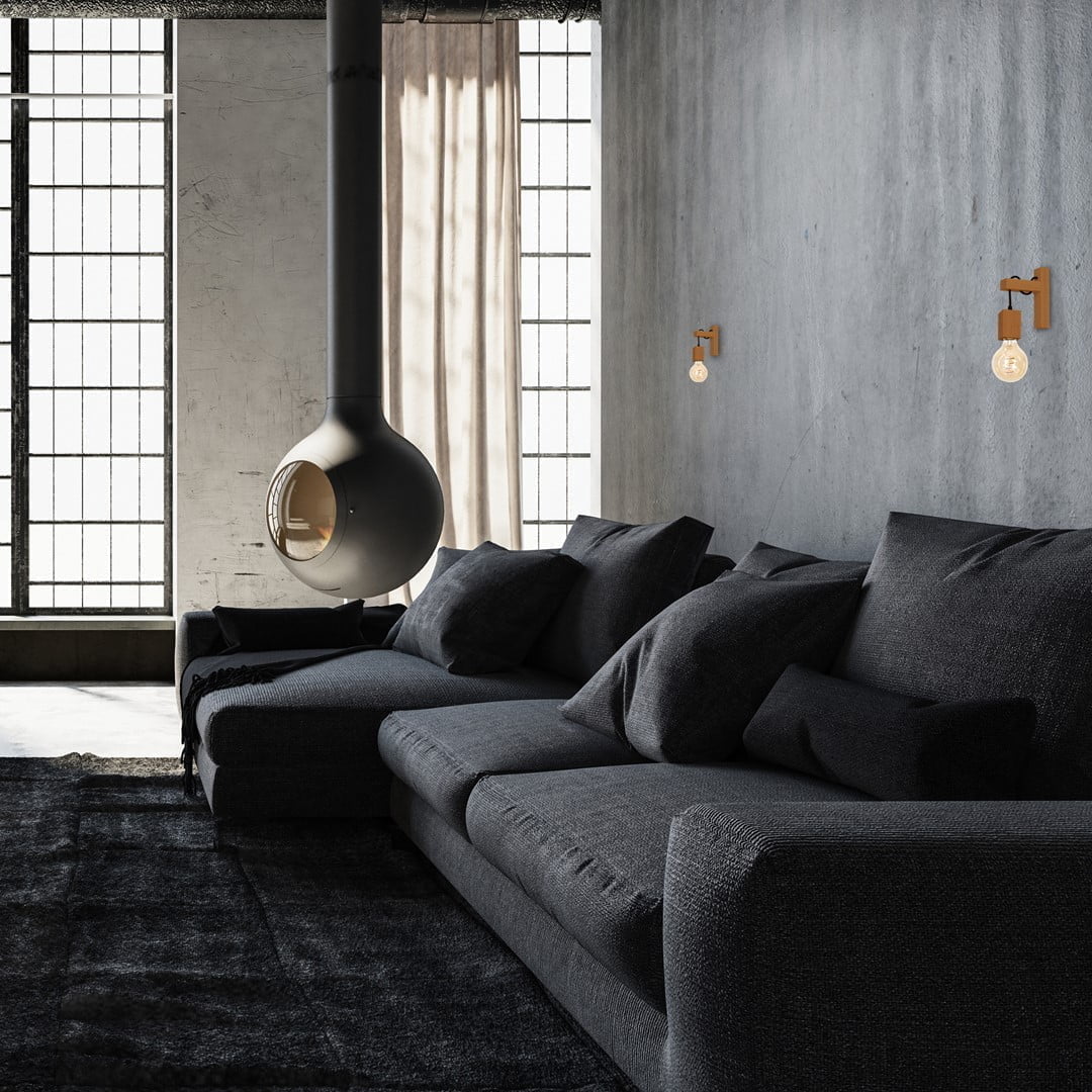 Kinkiet JACK 1xE27 Dąb nowoczesne oswietlenie domu - blue-light