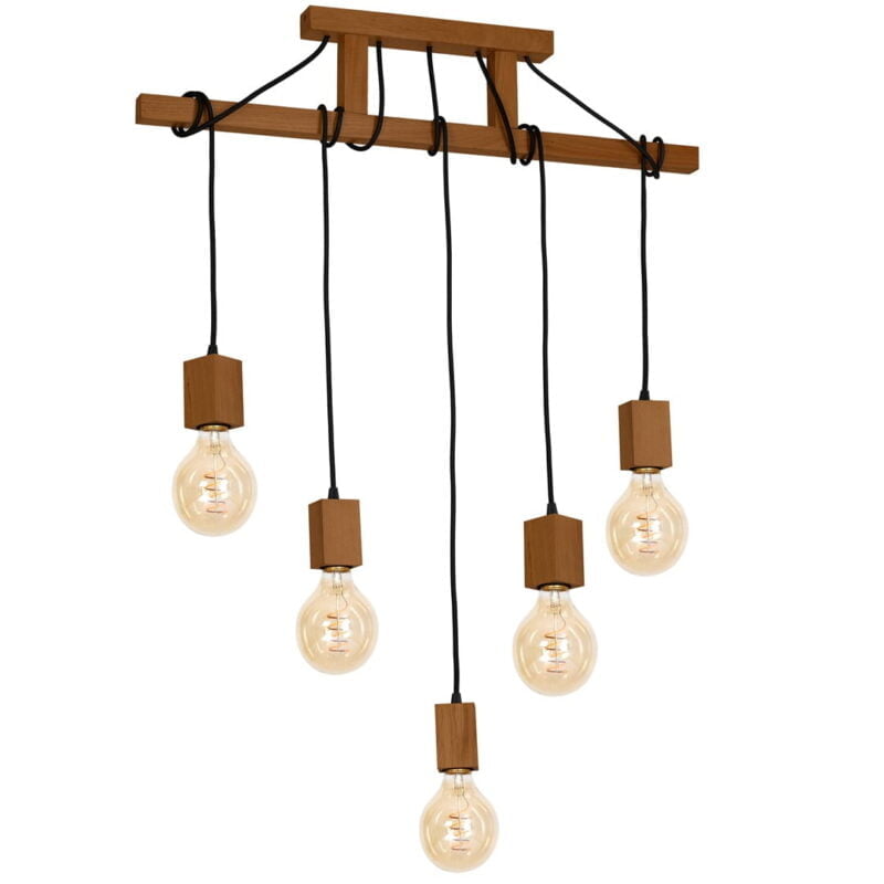 Lampa Wisząca JACK 5xE27 Dąb nowoczesne oswietlenie domu - blue-light