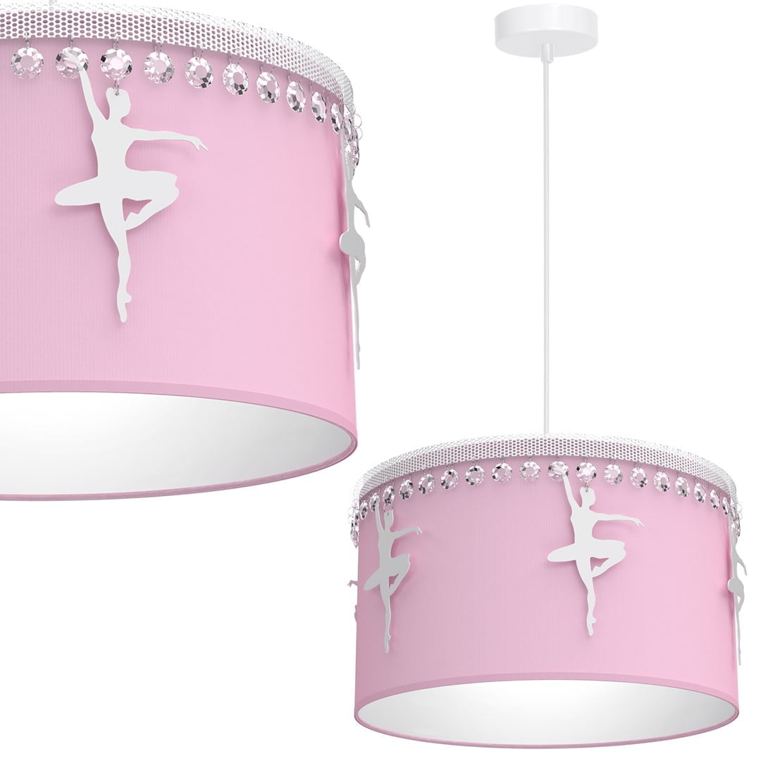 Lampa wisząca BALETNICA PINK 1XE27 nowoczesne oswietlenie domu - blue-light
