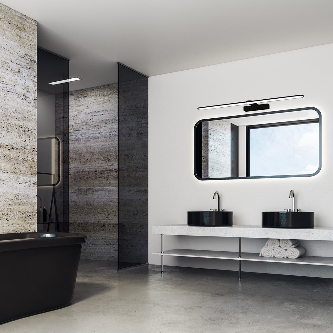 Kinkiet SPLASH BLACK 12W LED nowoczesne oswietlenie domu - blue-light