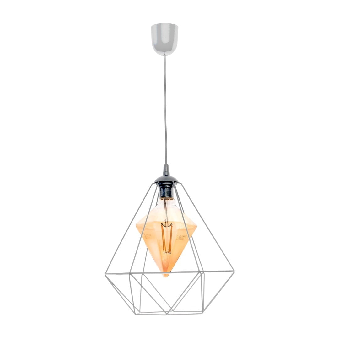 Lampa wisząca ALAMBRE GREY 1xE27 4W żarówka w zestawie nowoczesne oswietlenie domu - blue-light
