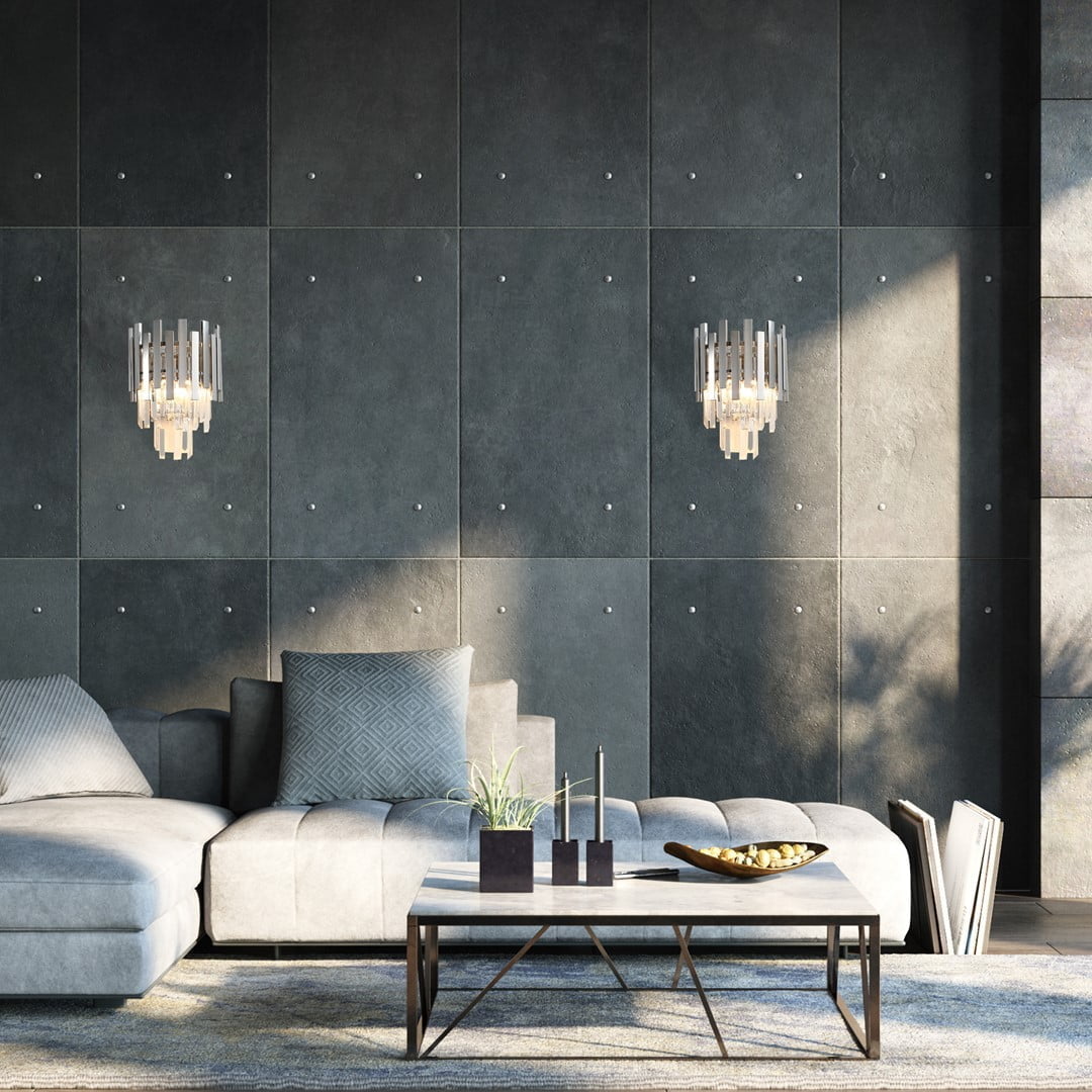 Kinkiet ASPEN CHROME 2xE14 nowoczesne oswietlenie domu - blue-light