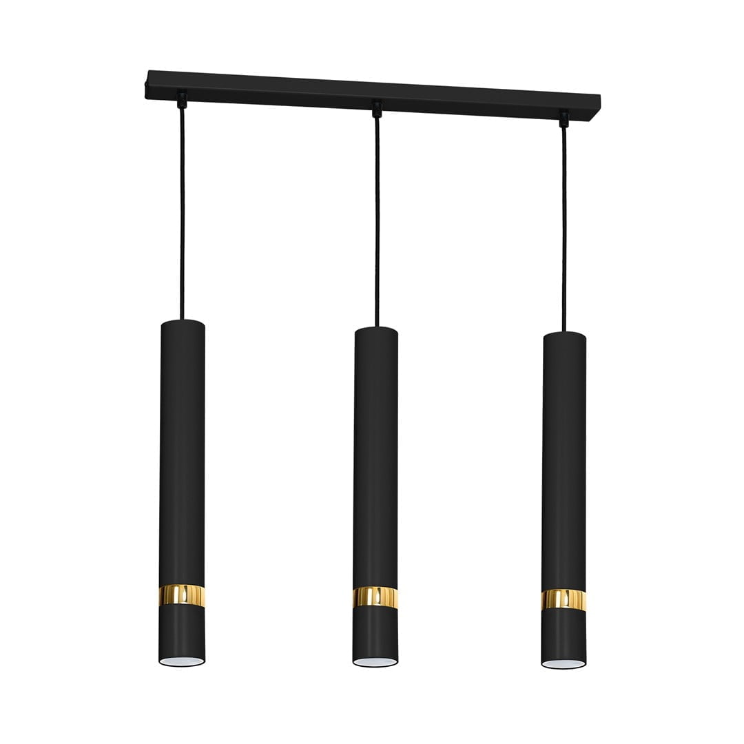 Lampa wisząca JOKER BLACK/GOLD 3xGU10 nowoczesne oswietlenie domu - blue-light