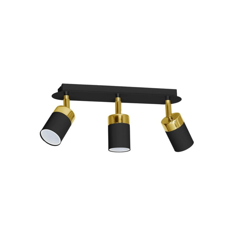 Lampa sufitowa JOKER BLACK/GOLD 3xGU10 nowoczesne oswietlenie domu - blue-light