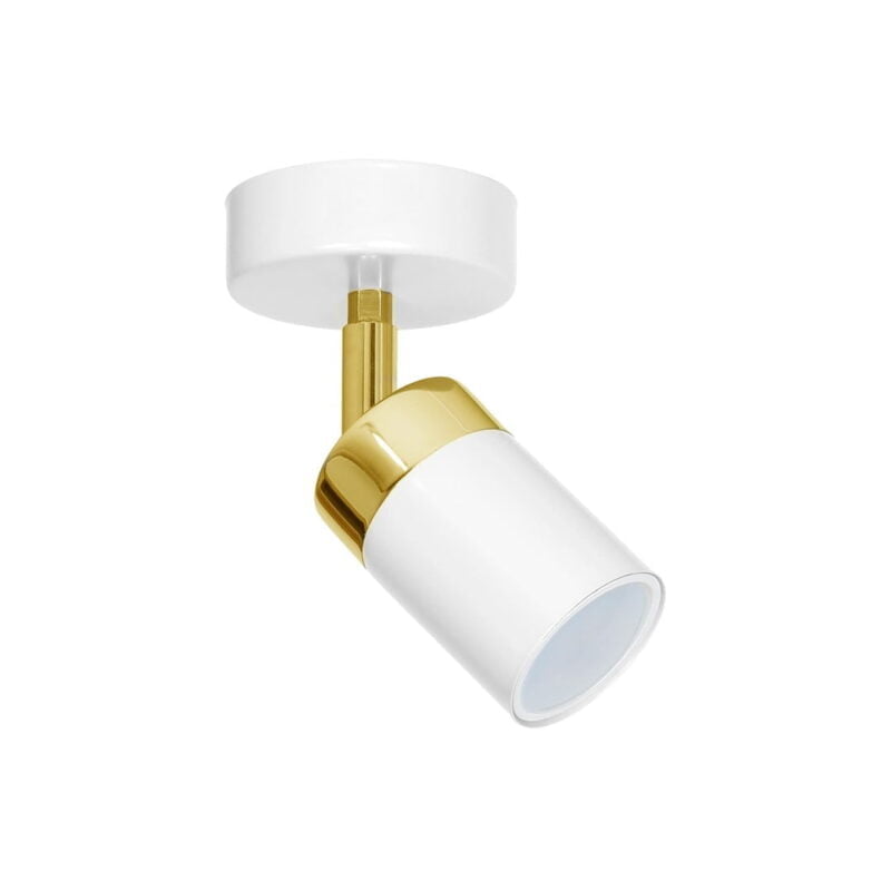 Kinkiet JOKER WHITE/GOLD 1xGU10 nowoczesne oswietlenie domu - blue-light