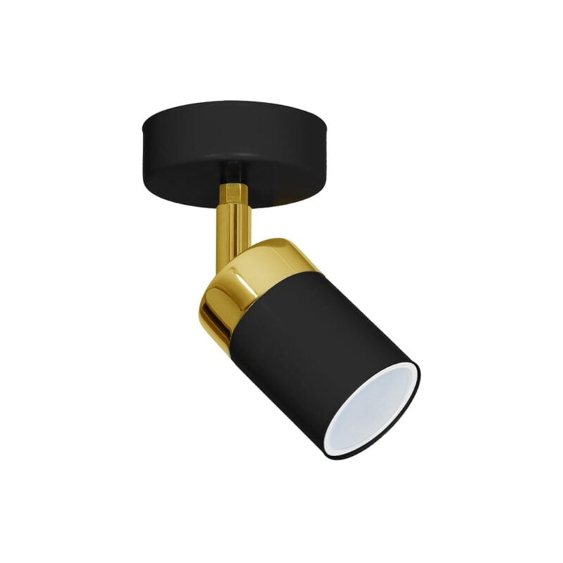 Kinkiet JOKER BLACK/GOLD 1xGU10 nowoczesne oswietlenie domu - blue-light