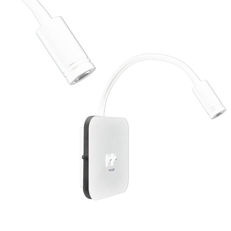 Lampka nocna BASE 8W+2W WHITE nowoczesne oswietlenie domu - blue-light