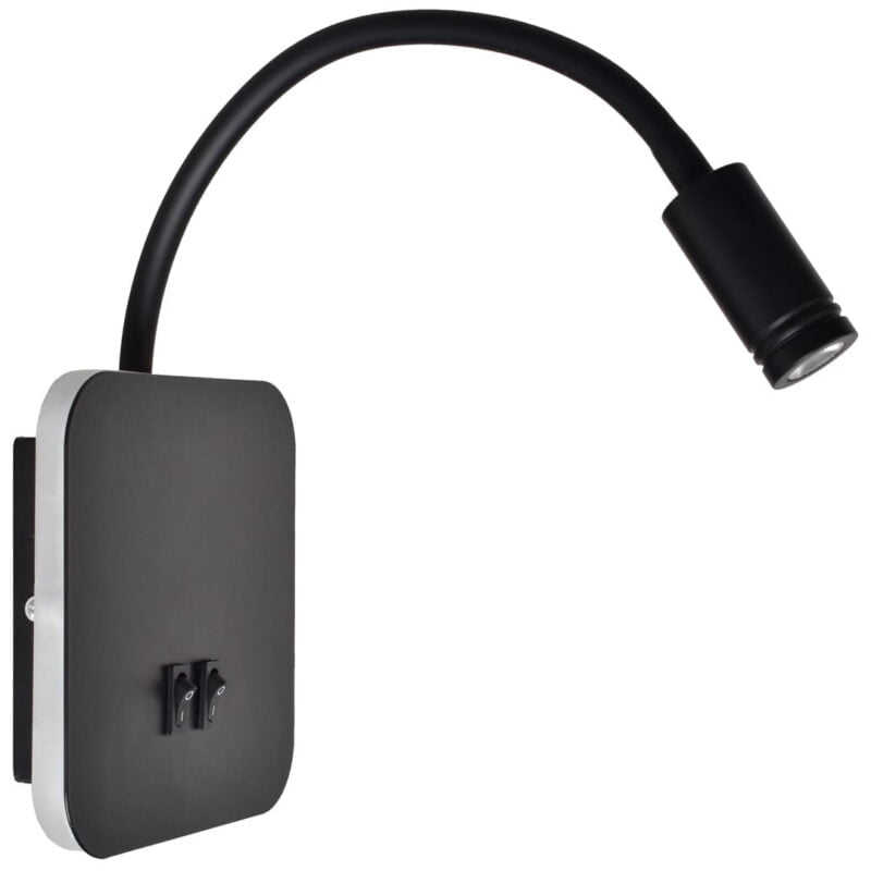 Lampka nocna BASE 8W+2W BLACK nowoczesne oswietlenie domu - blue-light