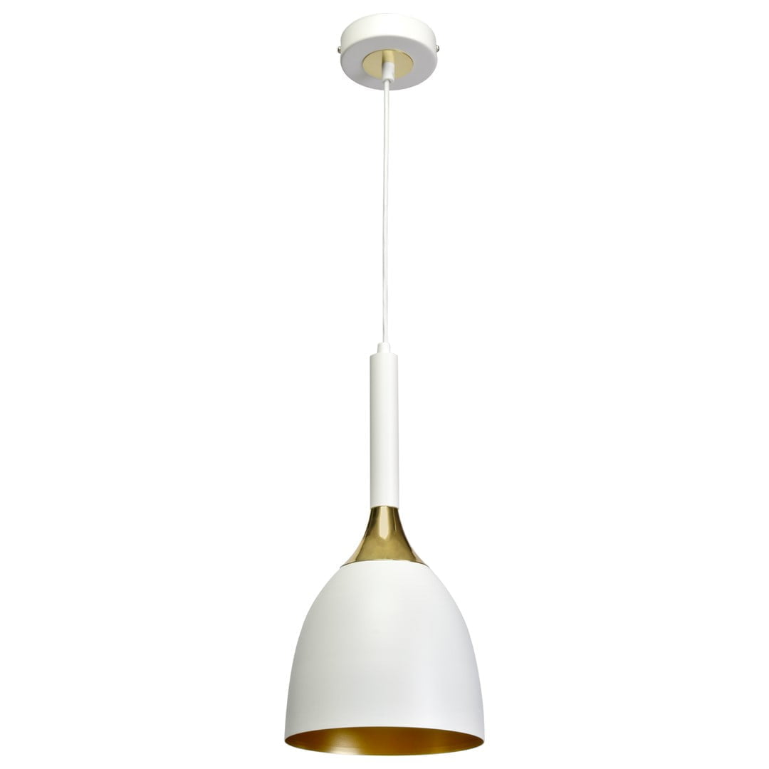 Lampa wisząca CLARK WHITE/GOLD 1xE27 nowoczesne oswietlenie domu - blue-light