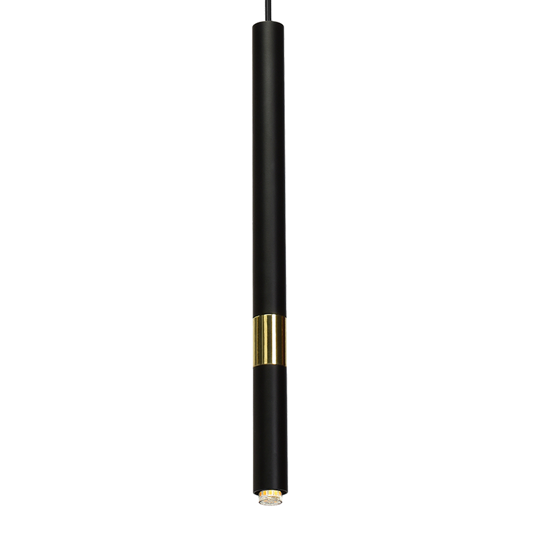 Lampa wisząca MONZA BLACK / GOLD 1xG9 8W nowoczesne oswietlenie domu - blue-light
