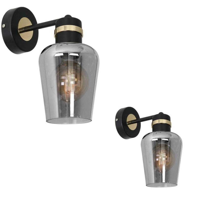 Kinkiet RICHMOND BLACK / GOLD 1xE27 nowoczesne oswietlenie domu - blue-light