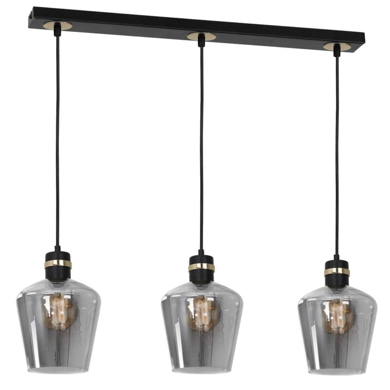 Lampa wisząca RICHMOND BLACK / GOLD 3xE27  Listwa nowoczesne oswietlenie domu - blue-light