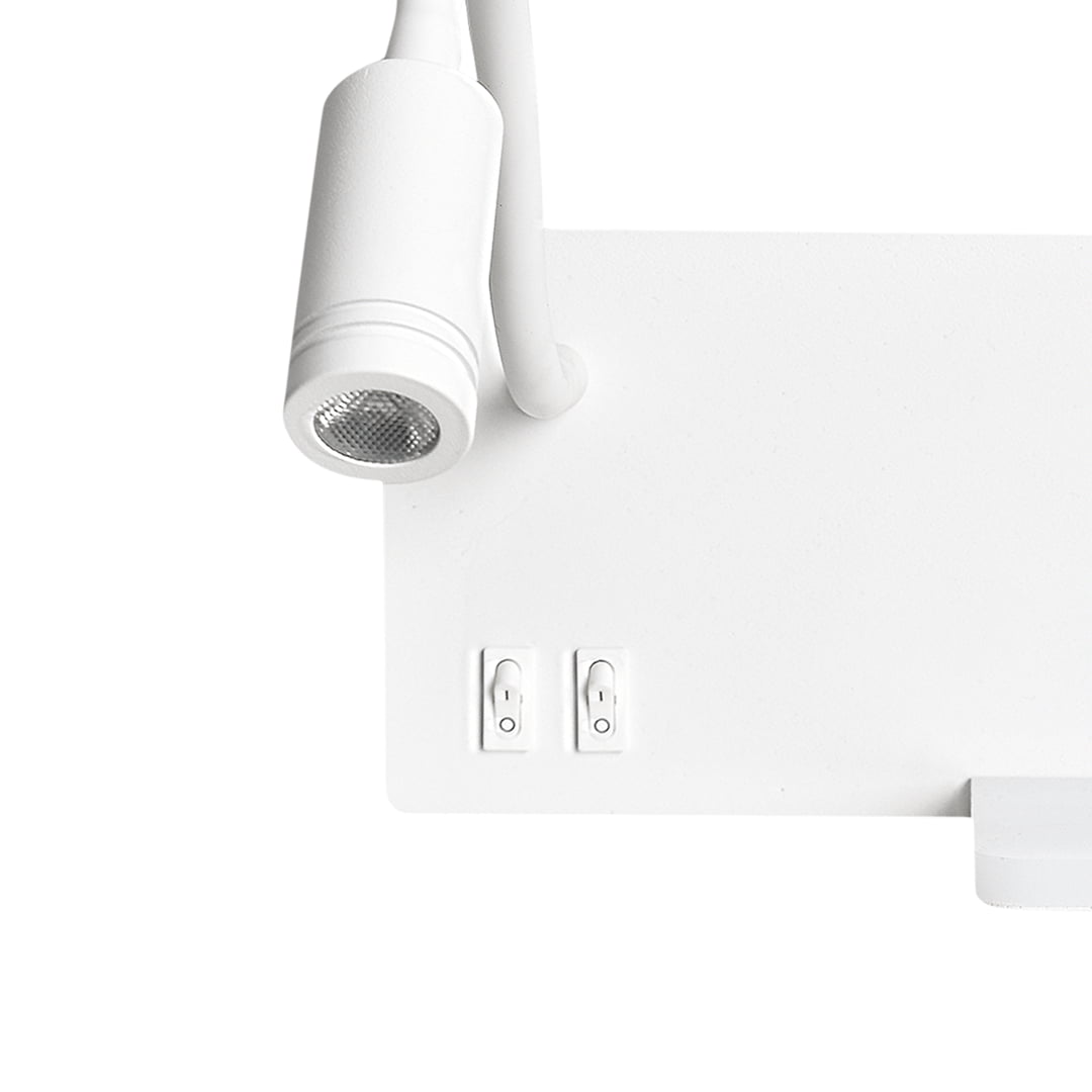 Lampa nocna z półką SHELF WHITE LED 4W+5W+2W nowoczesne oswietlenie domu - blue-light