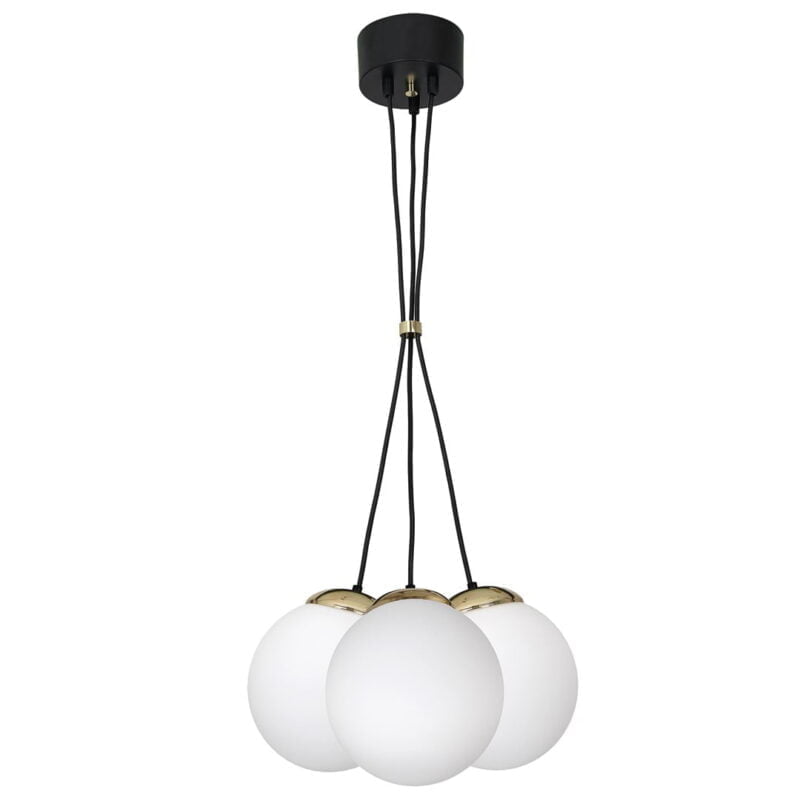 Lampa wisząca SPARTA BLACK / GOLD 3xE14 nowoczesne oswietlenie domu - blue-light