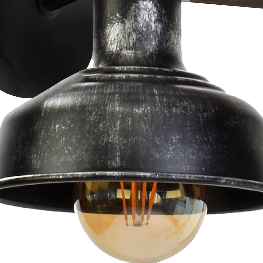 Kinkiet FARO BLACK / WOOD 1xE27 60W nowoczesne oswietlenie domu - blue-light
