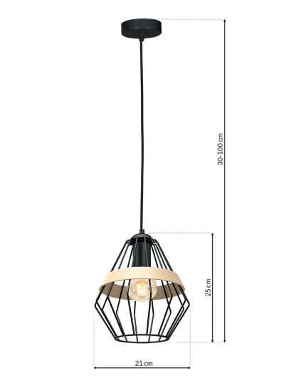 Lampa wisząca CLIFF BLACK 1xE27 - obrazek 5